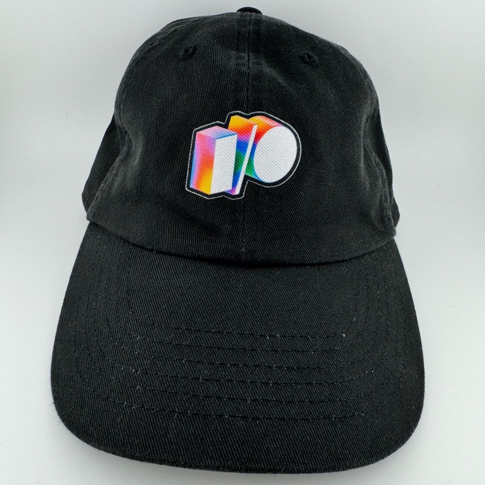 Google‎ IO Developer Conference Hat Black Rainbow Logo Adjustable Dad Cap I/O